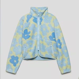 Aritzia Sunday Best Floral Pattern Indie Zip up fleece Jacket